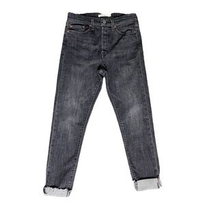 Levi’s Wedgie Skinny Dark Gray Rolled Hem Jeans